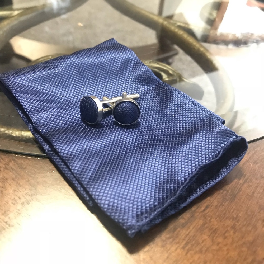 Cufflinks and handkerchief set